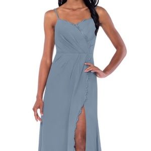 Azazie, Tegan Dusty Blue Bridesmaids Dress, size 8